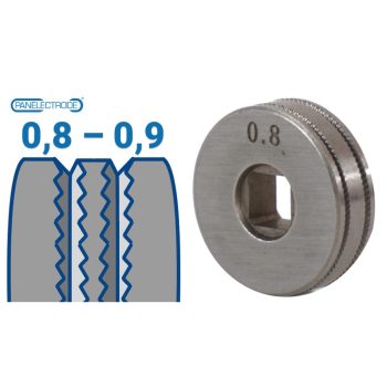   25x7,4 mm Recézett profilú huzalelőtoló görgő: 0,8-0,9 (MIG/MMA160 D; MIG/MMA 160 SYN)