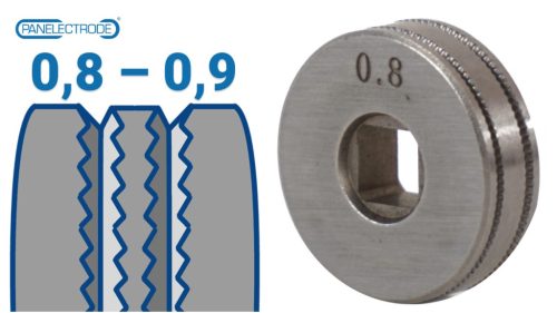 25x7,4 mm Recézett profilú huzalelőtoló görgő: 0,8-0,9 (MIG/MMA160 D; MIG/MMA 160 SYN)