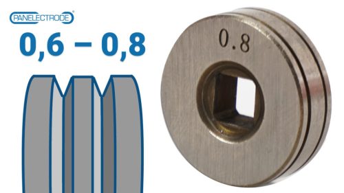 25x7,4 mm V profilú huzalelőtoló görgő: 0,6-0,8 (MIG/MMA160 D; MIG/MMA 160 SYN)