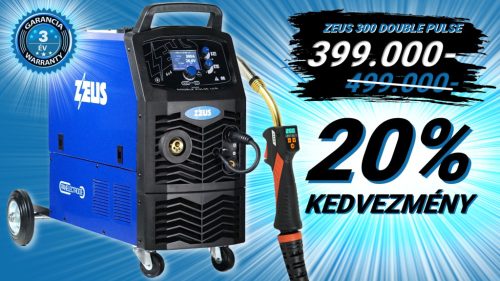 Panelectrode ZEUS 300 Double Pulse inverteres hegesztőgép + Távszabályzós MB36KD 3 m  hegesztőpisztoly