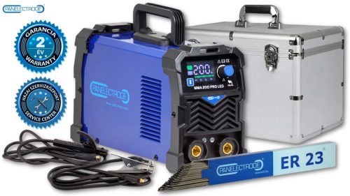 Panelectrode MMA 200 PRO LED inverteres hegesztőgép +1 kg ER23 (2,5mmx350mm)  hegesztoelektróda